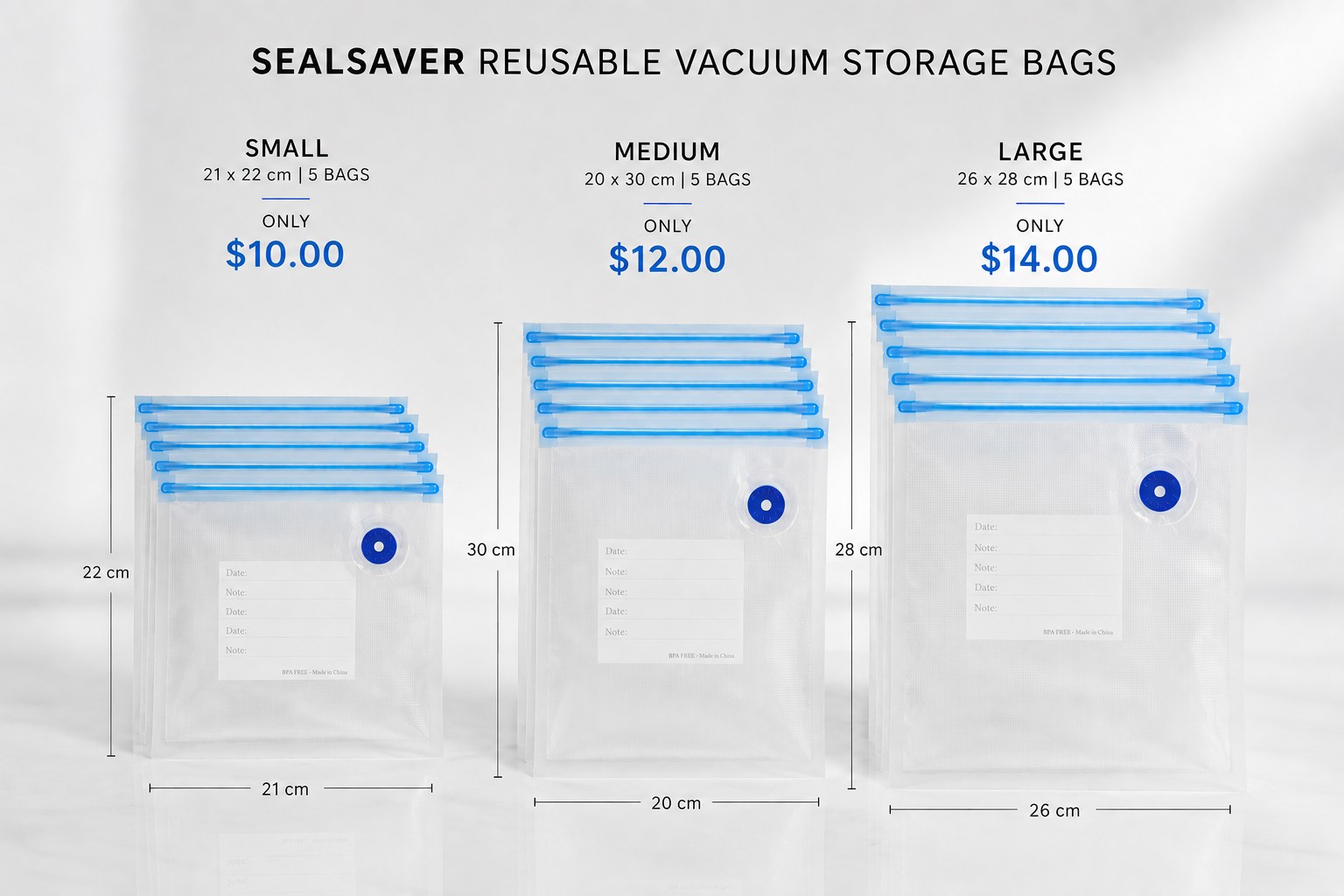 BPA-Free Reusable Valve Bags